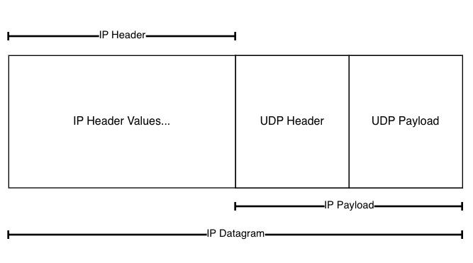 IP Datagram containing UDP header and payload